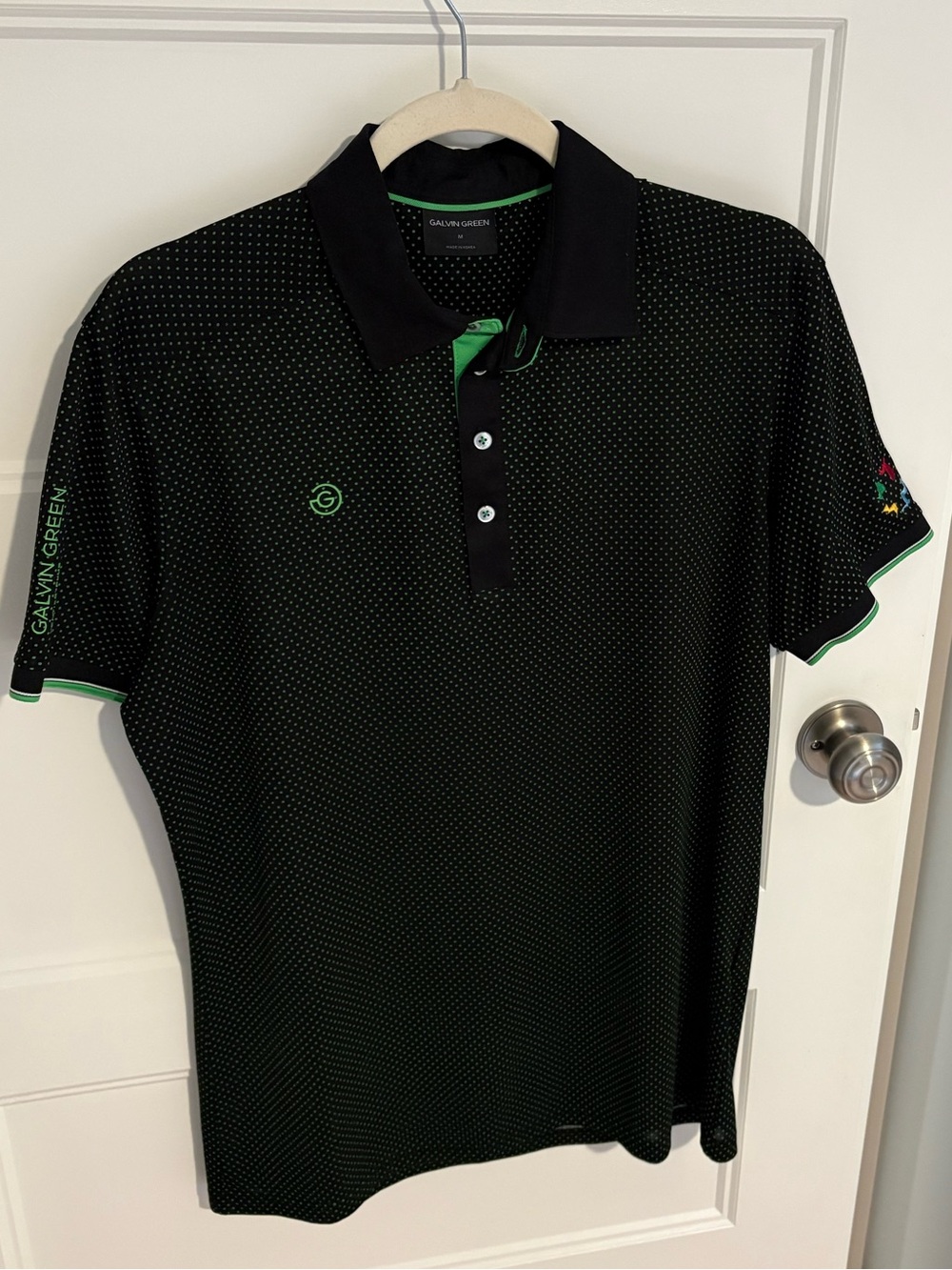 Galvin Green Black Polo with Green Accents